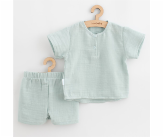 Kojenecká mušelínová soupravička New Baby Soft dress mátová