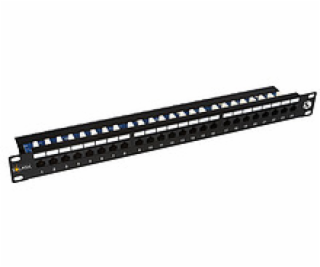 19 "Patch panel Solarix 24 x RJ45 CAT5E UTP čierny