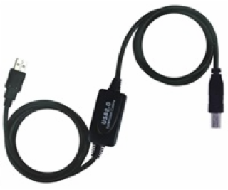 PREMIUMCORD USB 2.0 repeater a propojovací kabel A/M-B/M 15m