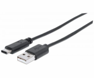 Kábel USB Manhattan USB-A - USB-C 3 m Czarny (354981)