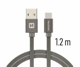 Swissten Kabel Textile Usb-C 1,2 M Šedý