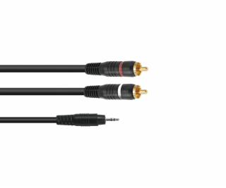 Kabel Jack 3,5 mm/2xRCA, černý, 1m