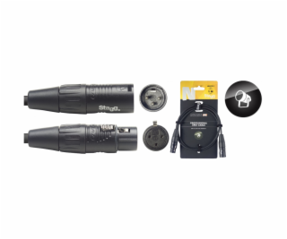 Stagg NDX1R-3, DMX kabel, 3pin XLR, 110 Ohm, délka 1m