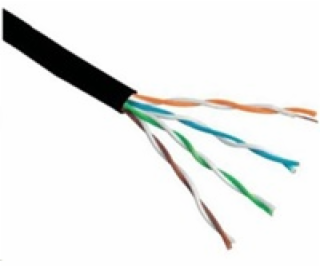 UTP kabel Elite, 4páry, Cat6, drát, venkovní PE, 305m cívka