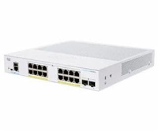 Cisco switch CBS350-16P-E-2G, 16xGbE RJ45, 2xSFP, fanless...