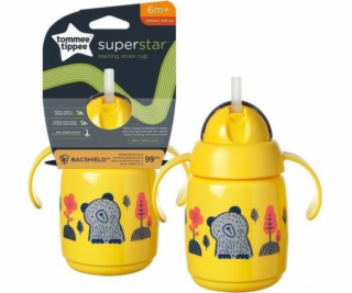 TOMMEE TIPPEE 478313 Superstar Cup se slámou 300 ml 6+ žlutá