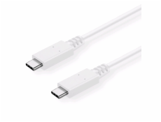 C-TECH Kabel USB 3.2, Type-C (CM/CM), PD 100W, 20Gbps, 1m, bílý