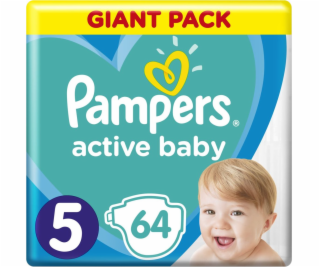 Pampers Active Baby Plenky Velikost 5, 11kg-16kg, 64ks