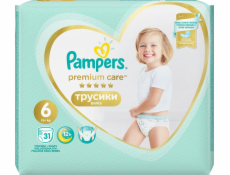 Pampers Plenkové Kalhotky Premium Care Velikost 6, 31 Kusů, 15kg+