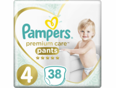 Pampers Plenkové Kalhotky Premium Care Velikost 4, 38 Kusů, 9kg-15kg