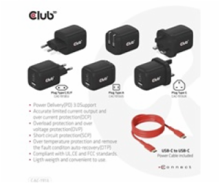 Club3D cestovní nabíječka 65W GAN technologie, 3 porty (2...