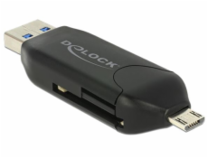 Delock Micro USB OTG čtečka karet + USB 3.0 A male 