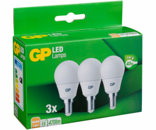 1x3 GP Lighting A45 Mini Globe E14, 5,6W (40W) 470lm GP 0...