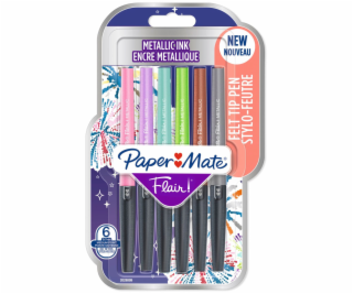 1x6 Paper Mate Flair Metallic Felt Tip Pens M 0,7 mm