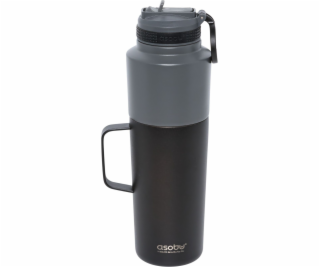 Asobu Twin Pack Bottle with Mug black, 0.9 L + 0.6 L