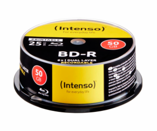 1x25 Intenso BD-R 50GB printable 6x Speed, Cakebox