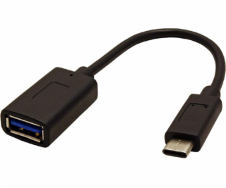 USB USB kábel (3.1), USB A F-USB CM, 0,15 m, okrúhly, čie...