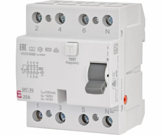 Eti-polam RCD 4P 25A 0,1A EFI-P4 A 25/0,1 002061521