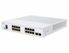 Cisco switch CBS250-16P-2G, 16xGbE RJ45, 2xSFP, fanless, PoE+, 120W - REFRESH