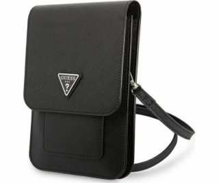 Guess PU Saffiano Triangle Logo Phone Bag Black Nové