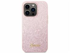 Guess PC/TPU Glitter Flakes Metal Logo Zadní Kryt pro iPhone 14 Pro Max Pink Nové