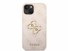 Guess PU 4G Metal Logo Zadní Kryt pro iPhone 14 Pink Nové