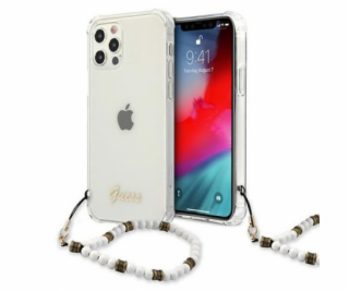 Guess PC Script and White Pearls Zadní Kryt pro iPhone 12...