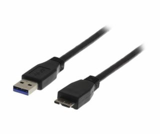 DELTACO USB3-010S, Kábel, USB 3.0 Type A/Micro B