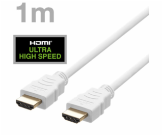 DELTACO Kábel HDMI 2.1 M/M 1m, 8K Ultra High, biel