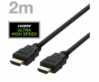 DELTACO Kábel HDMI 2.1 M/M 2m, 8K Ultra High, čier