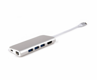 LMP USB-C mini Dock 8-port - Silver Aluminium