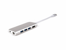 LMP USB-C mini Dock 8-port - Silver Aluminium