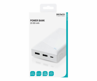 DELTACO PB-A1002, Powerbank 20000mAh, biela