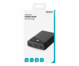 DELTACO PB-C1000, Powerbank 10000mAh, C čierna