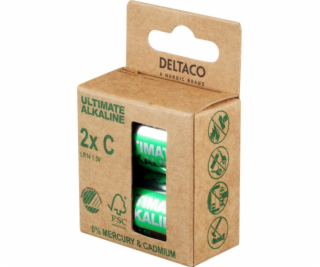 DELTACO ULTIMATE, Batérie alkalické C LR14 2ks