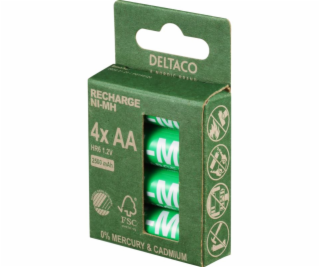 DELTACO RECHARGE, Batérie NiMH AA, HR6 4ks