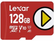 Lexar paměťová karta 128GB PLAY microSDXC™ UHS-I cards, čtení 150MB/s C10 A1 V10 U1