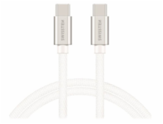 Swissten datový kabel USB-C / USB-C s textilním opletem, 2,0 M Stŕíbrný