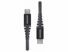 Swissten datový kabel KEVLAR USB-C / USB-C 1,5 M, antracit