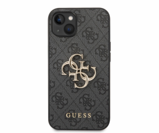 Guess PU 4G Metal Logo Zadní Kryt pro iPhone 14 Grey Nové