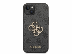 Guess PU 4G Metal Logo Zadní Kryt pro iPhone 14 Grey Nové