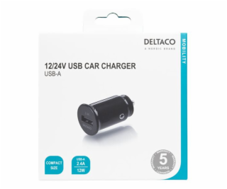 DELTACO USB-CAR123, Autonabíjačka 1x USB 2.0, či