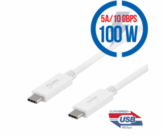 DELTACO USBC-1407M, Kábel USB-C/USB-C, 100W, 1m