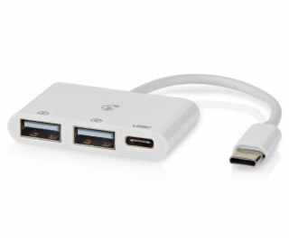 NEDIS USB hub/ 1x zástrčka USB-C/ 1x zásuvka USB-C/ 2x zá...