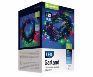 COLORWAY LED řetěz/ vnitřní / 50 LED / délka 5m / více ba...