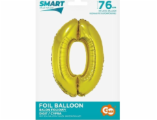 Godan Foil Balloon Digit 0 Gold Smart 76cm