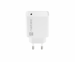 Universální nabíječka Natec RIBERA 20W 1X USB-C, bílá