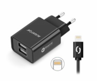 Aligator síťová nabíječka, 2x USB, smart IC, 2,4 A, kabel...