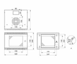 LEXI-Net 10  nástěnný rozvaděč Basic 4U, šířka 320mm, hlo...