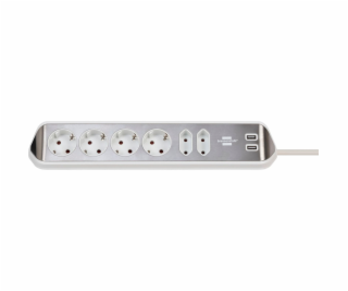 Brennenstuhl estilo Corner 6-way Extension Lead  white